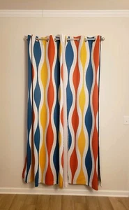 Multicolor Wave Grommet Blackout Curtains 52”W x 63“ L 2 Panels Set - Bild 1 von 5
