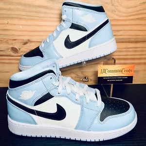 Nike Air Jordan 1 Mid UNC Ice Blue GS Women's Size 8 NEW 6.5Y 555112-401 - Bild 1 von 9