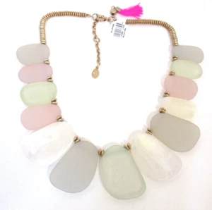 Collar abanico grueso plano recubierto de caramelo pastel Ann Taylor LOFT para mujer nuevo con etiquetas 49,50 - Imagen 1 de 6