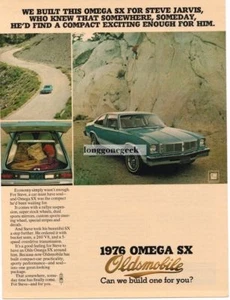 1976 Oldsmobile Omega SX 2-door Hatchback Coupe 2-tone blue Vintage Ad - Picture 1 of 1