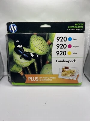HP 920 Combo Pack Color Ink Cyan Magenta Yellow Cartridges EXP 10/16 - Image 1 of 3