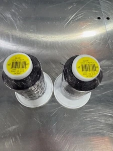 EMBROIDERY THREAD LOT ROBISON-ANTON RAYON J METALLIC BLACK 3000yds 2 CONES - Picture 1 of 3