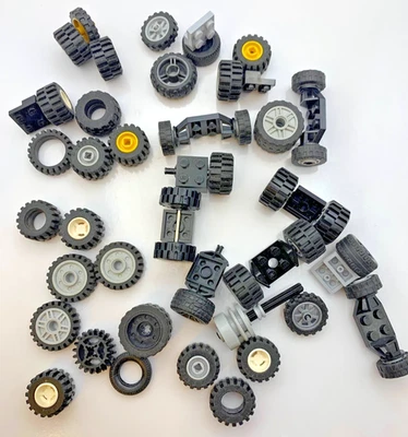 Lego Ruedas Neumáticos Bujes Goma 1" o Ejes Negros Más Pequeños Piezas y Piezas Foto 1 de 4