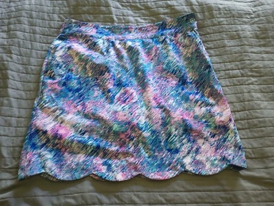 EP New York Purple Pink Blue Skort Women's Size 4 Very Nice Scalloped Hem - Image 1 of 4