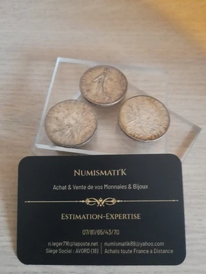 Lot 5 Francs Semeuse - Argent - Photo 1/4