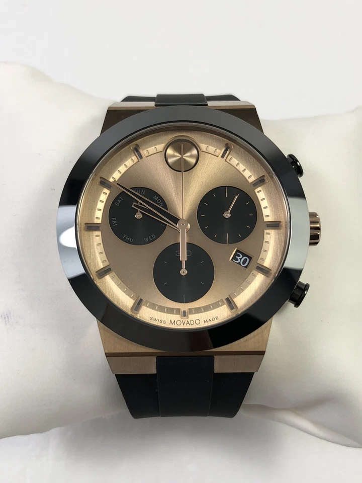 Movado Bold Fusion Chronograph Quartz Bronze Dial Men's Rubber Watch 3600854 - image 1 of 4