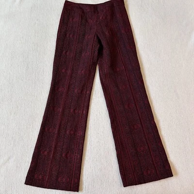 Pantalones Harold's Flare Leg Office Career Gothic Stretch Rojo Negro Hecho en USA Talla 4 Foto 1 de 4