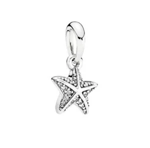Charm Dangle 925 Silber Seestern Zirkon Steinchen - Anhänger für Pandora Armband - Bild 1 von 1