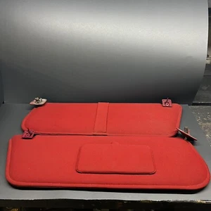 Red Carpeted Sun Visors Set For 92-97 F150 F250 Bronco Ford EOTB-1004122-AWD - Picture 1 of 4