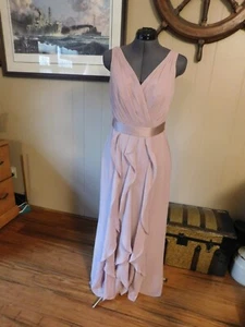 BELLISSIMO ABITO FORMALE ""BIANCO DI VERA WANG"" MALVA RUFFLEY POLI CHIFFON S 8 - Foto 1 di 6