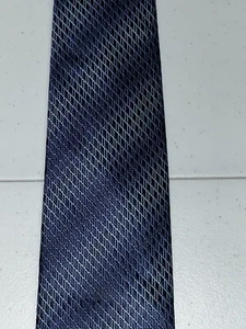 John Ashford Silk Necktie Blue Pattern Stain Resistant Tie - Picture 1 of 6