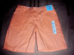 Boys' Flat Front At the Knee Shorts - Cat & Jack Peach Orange Sz 14 XL Adj Waist - Picture 1 of 5