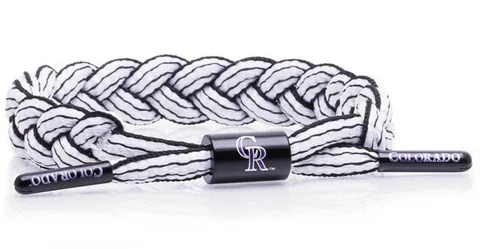 Rastaclat Baseball Colorado Rockies Infield Braided Bracelet - White & Black Cover