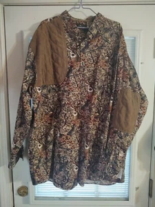 ,mRedHead Brown with Camo Deer Elbow gun Patches Hunting Western Shirt Mens XXL - Picture 1 of 5