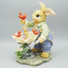 Vintage Easter Bunny Figurine Bird Bath Gardener 10" Tall