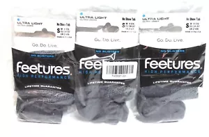 3 Pairs Feetures High Performance Ultra Light, No Show Tab, Gray, Small - Picture 1 of 1
