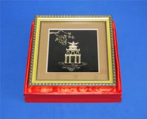 Staatsgeschenk Vietnam Wandbild Tempel 925er Silber & Bronze - Silberschmied  - Bild 1 von 11