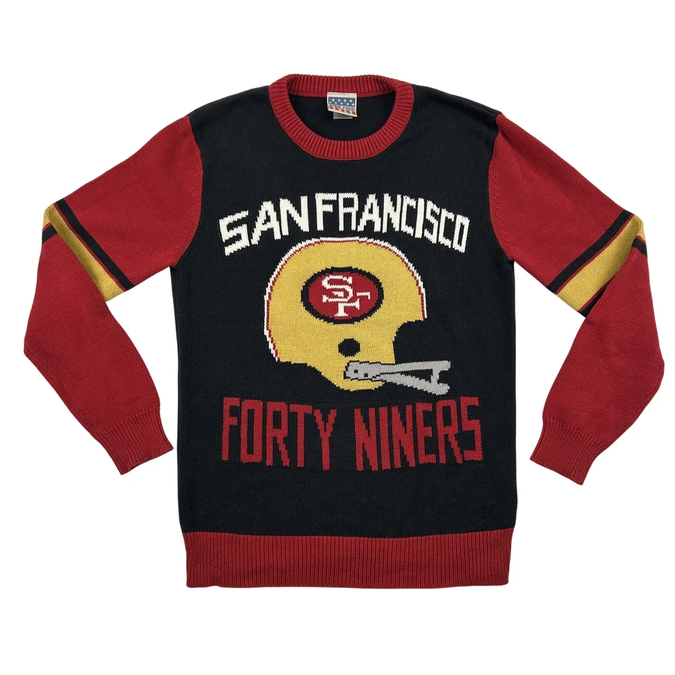Suéter retro de comida chatarra de los San Francisco 49ers para hombre pequeño fútbol americano NFL cuello redondo Foto 1 de 4