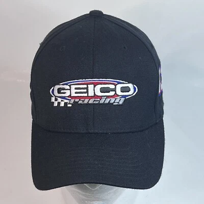 Gorra TRUCKER Geico Racing negra y azul bordada Nascar #13 MaxPapis FIRMADA sombrero Foto 1 de 4