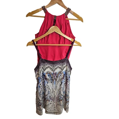 Lote de 2 Tanques Elegantes Casa Blanca Mercado Negro Cuentas Rojo y Multi Paisley XS Foto 1 de 4