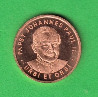 Medaille berühmte Personen Kupfer Papst Johannes Paul II Petersdom - Bild 1 von 2