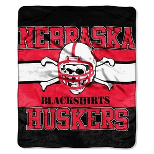 Nebraska Cornhuskers Blackshirts 50x60 Huskers Label Design Throw Blanket - Picture 1 of 5