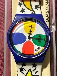 Orologio SWATCH Gent SPACE PEOPLE (GN134)-Multicolore/Bianco/Blu-TOP! Guarda! - Foto 1 di 8