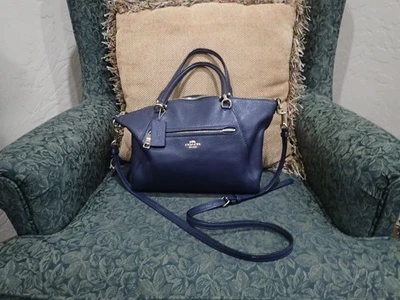 Coach Prairie Navy Blue Leather Satchel Crossbody Handbag 79997 - Image 1 of 4