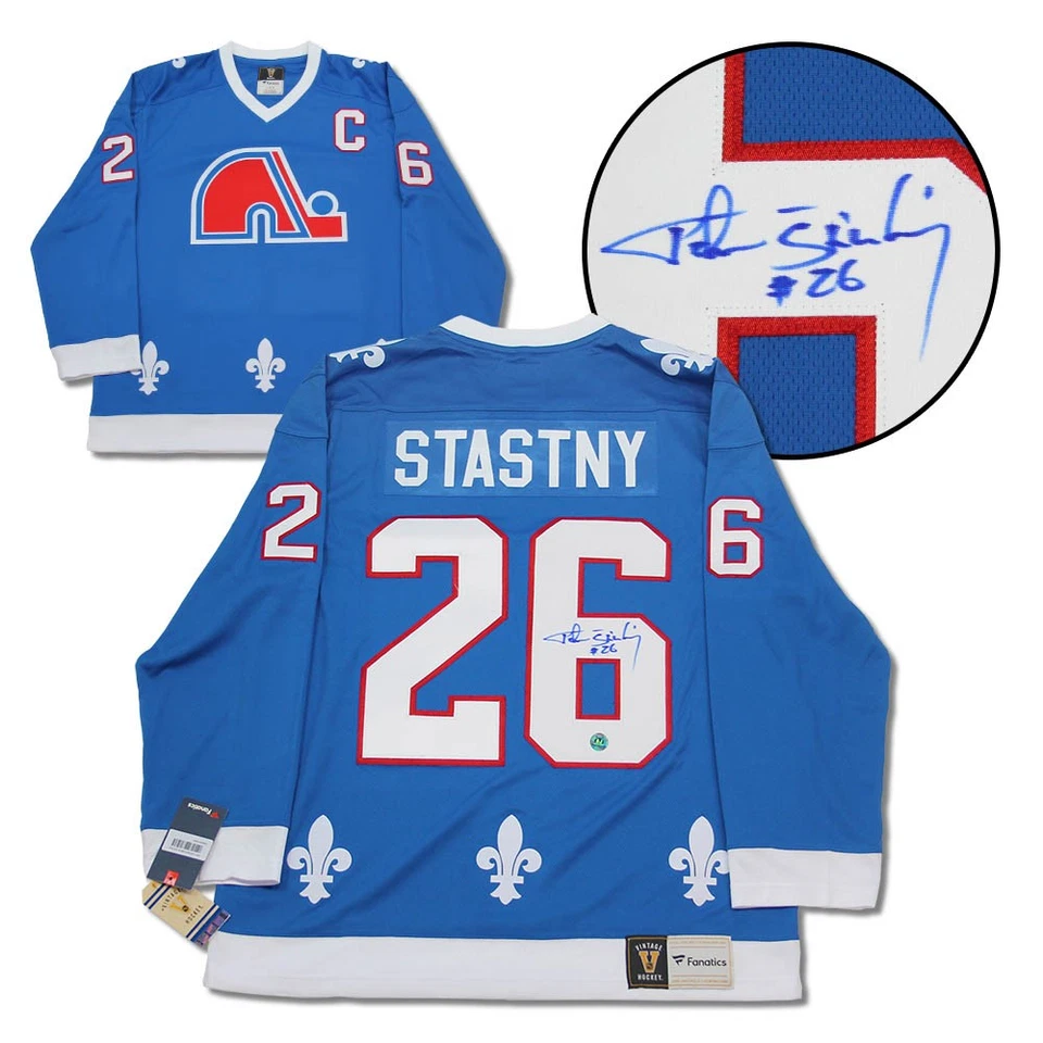 Peter Stastny Quebec Nordiques Signed Retro Fanatics Jersey - Image 1 of 2