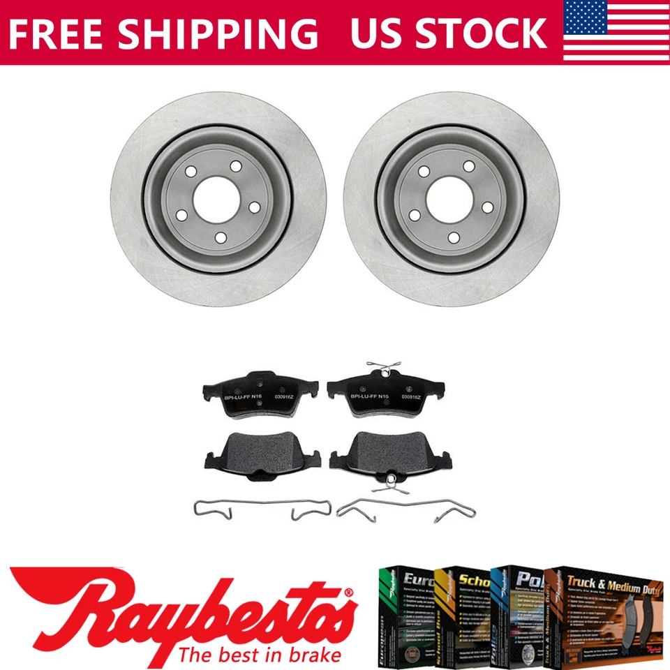 Rotores de freno traseros + pastillas de freno de cerámica y herrajes para Chevrolet Cobalt 2008-2010 Foto 1 de 4