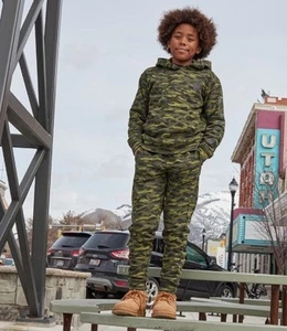 NWT Carhartt Camouflage Boys Fleece Sweatpants & Hoodie Matching Set Med10/12 - Picture 1 of 6