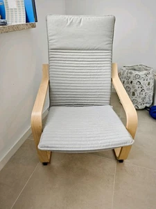 IKEA Poäng Schaukelstuhl Holz, Braun, mit Sitzauflage - Bild 1 von 3