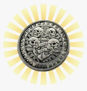 Secret Carpe Diem Memento Mori Skull Traitor Skull Death NWO Coin Token 666 999 - Picture 1 of 6