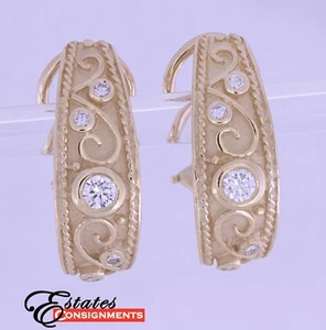 Par de pendientes de diamantes y oro amarillo - Imagen 1 de 14