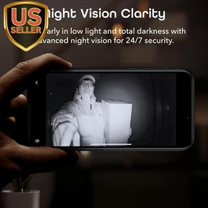 Smart Video Doorbell, 1080P HD, Motion Detection, Night Vision, Two-Way Audio... - Picture 1 of 9