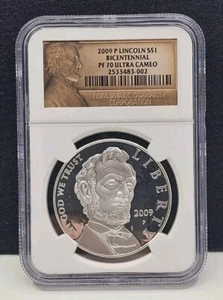 2009-P Abraham Lincoln Bicentennial Proof Silver Dollar NGC PF 70 Lincoln Label - Picture 1 of 2