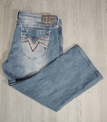 Jean XTREME COUTURE Distressed Hombre 42x28 Azul Lavado Bolsillo Bordado Foto 1 de 4