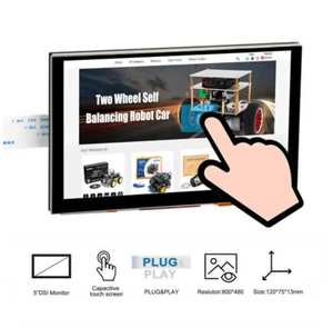 5.0 inch IPS LCD Display DSI Capacitive Touch Screen 800x480 For Raspberry Pi - Picture 1 of 6