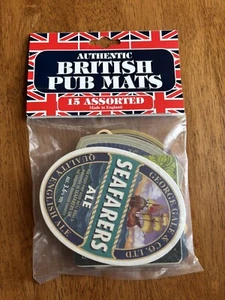 15 Authentic British Pub Assorted Shape Colors Mats/Coasters NEW SEALED ENGLAND - Picture 1 of 2