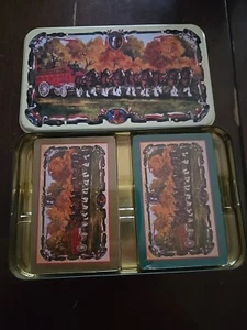 Budweiser Clydesdale Horses Tin W/ 2 Decks of Playing Cards Collectable - Picture 1 of 4