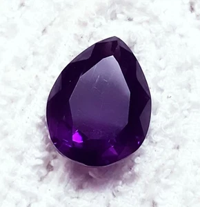 Pear Shape Loose Gemstone Violet Amethyst 12.40 Ct Certified With Free Gift - Picture 1 of 7