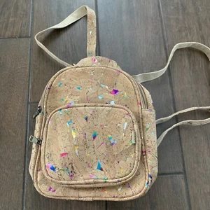 Cork Fabric Backpack Purse Adjustable Straps - Picture 1 of 6