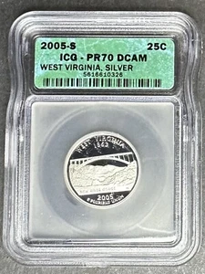 2005-S Silver Proof West Virginia Quarter ICG PR-70 DCAM, Buy 3 Items Get $5 Off - Picture 1 of 2