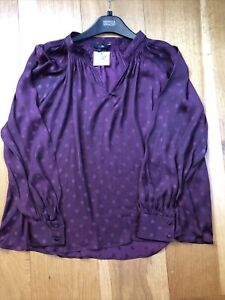 Next Ladies Soft Silk Feel Grape Shirt/blouse, Size 12, Brand New Clearance Tags
