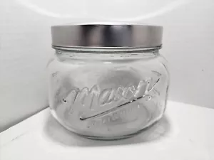 Mason Craft & More barattolo in vetro trasparente con coperchio in metallo pop-up contenitore 56 once - Foto 1 di 12