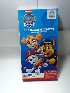 Paw Patrol-32 Valentinstagskarten mit 32 Tattoos für Klassenzimmer Austausch - Bild 1 von 2