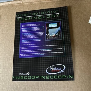 nos original Factory Pin 2000 Technology Williams Pinball arcade game flyer - Picture 1 of 2