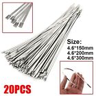 20Pcs Heavy Duty 304 Stainless Steel Cable Ties 4.6mm Locking Ties