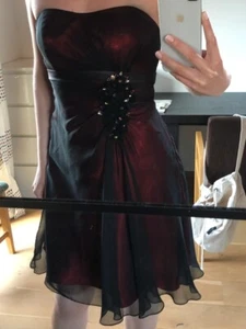 Abendkleid Ballkleid Magic Nights Tanzkleid mit Tuch schwarz rot 38 M 10 - Bild 1 von 6