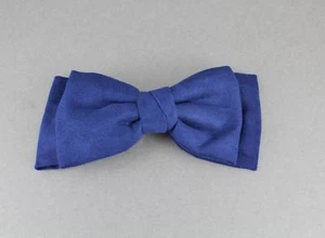 Navy blue barrette big Bow faux suede fabric hair clip accessory alligator clip - Picture 1 of 6